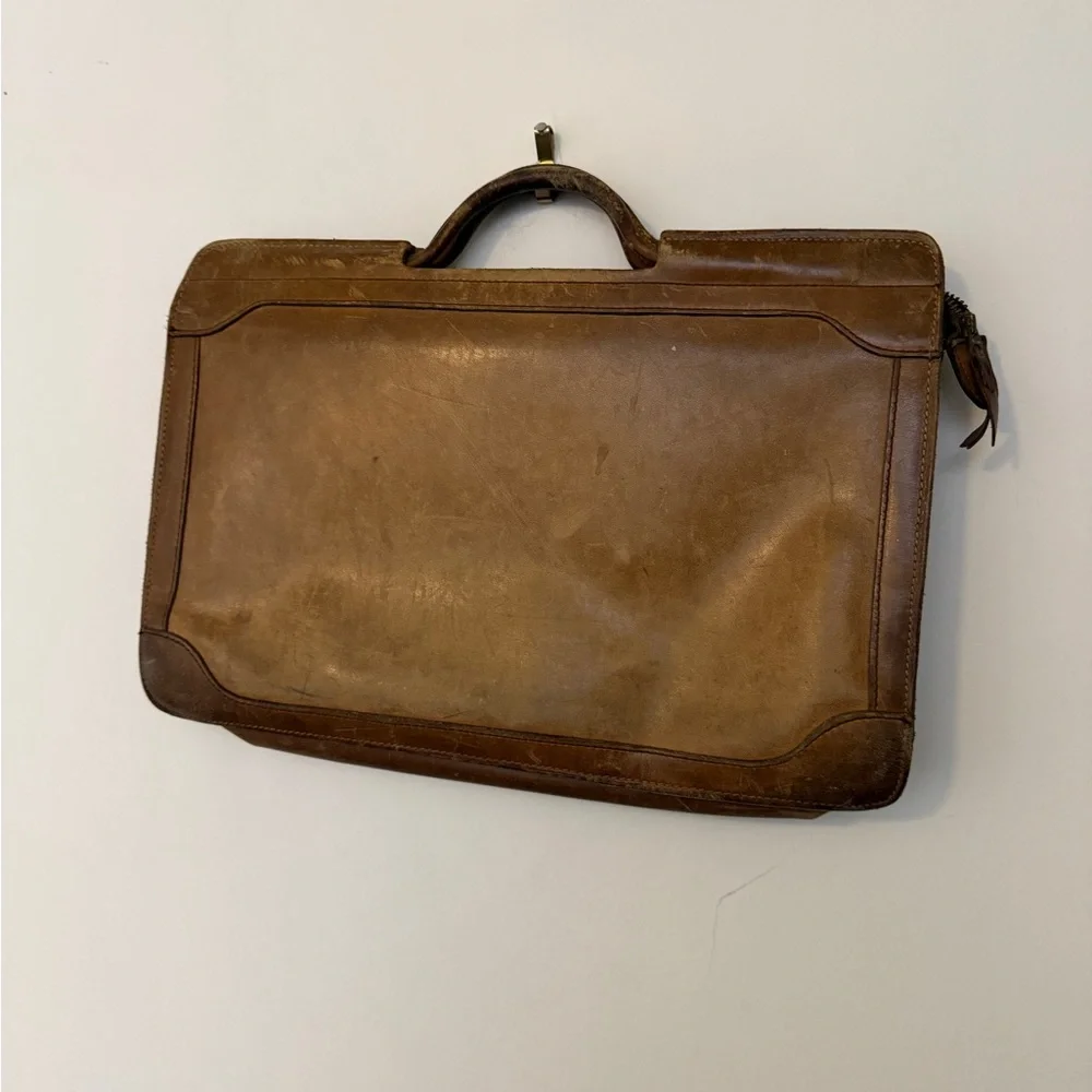 vintage Top Grain Cowhide leather briefcase